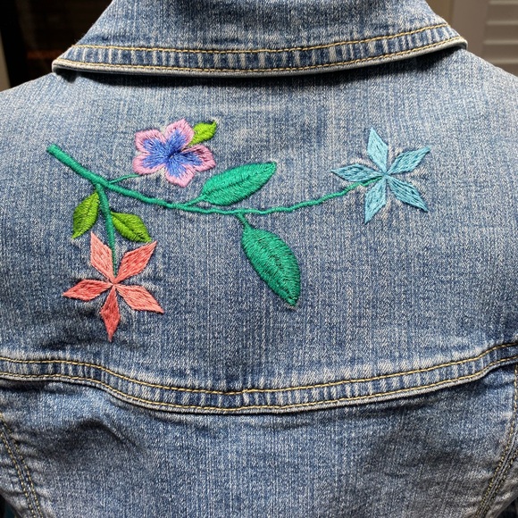 Embroidered Yuka Jean jacket bead embellished S - Picture 3 of 11